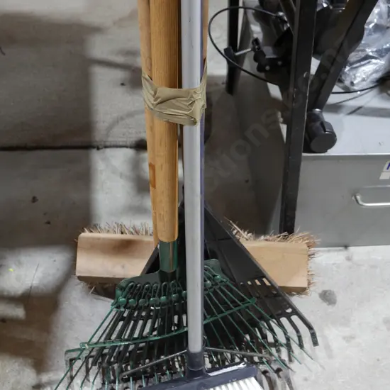 Rakes, brooms