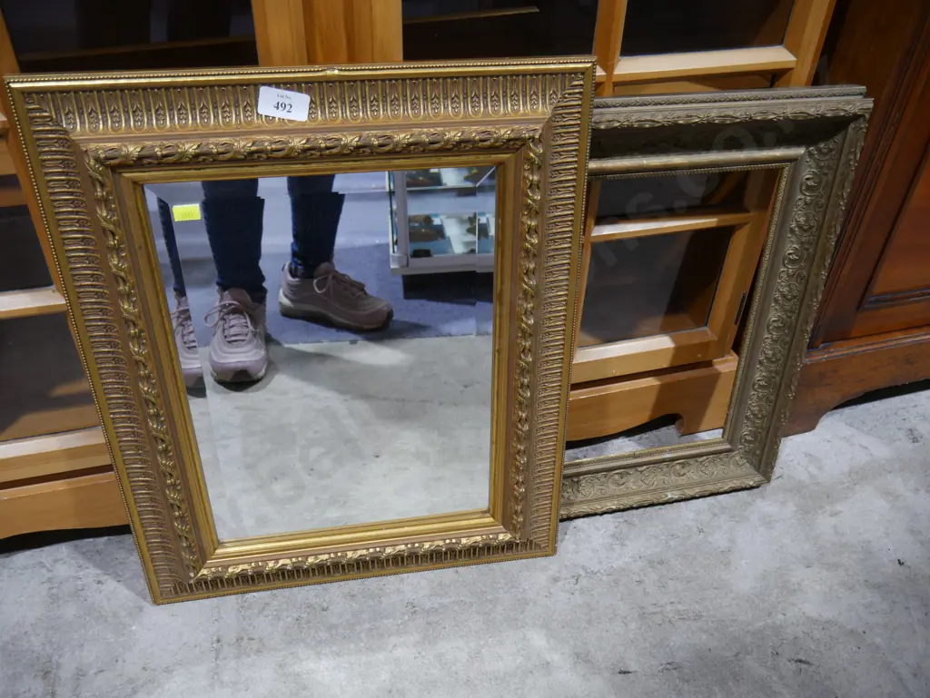 Gold framed mirror, picture frame Image 1++