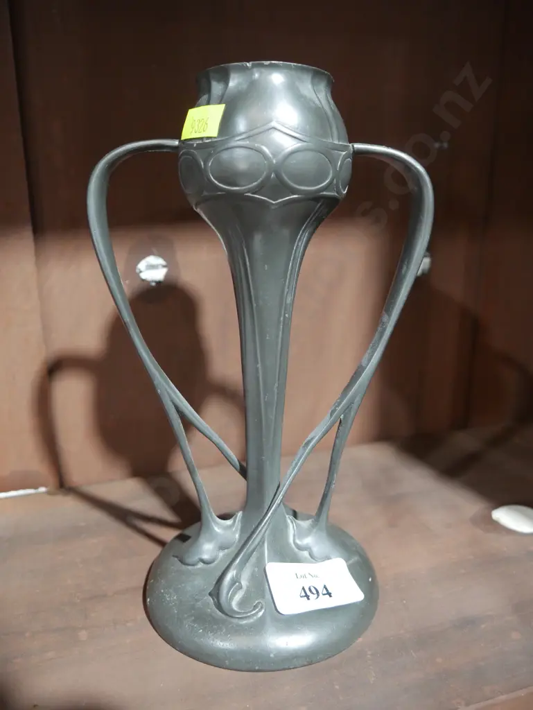 Pewter Art Nouveau candle stick Image 1++