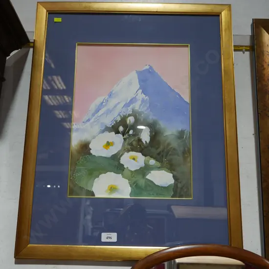Framed Shirley O'Connor Mt Cook artwork