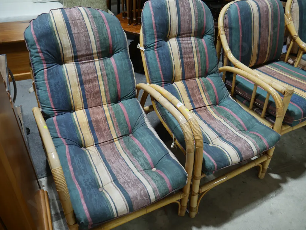 2 cane arm chairs Image 1++