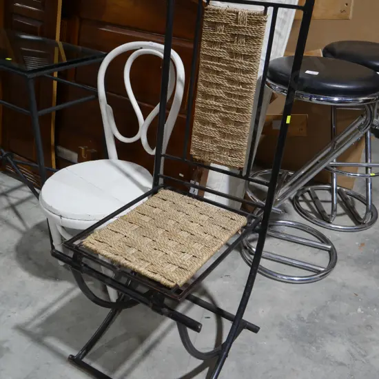 Metal & seagrass chair