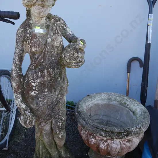 Concrete figurine and planter