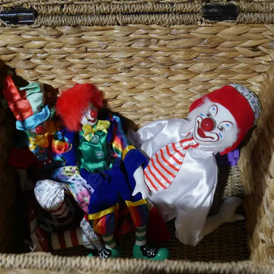 Cane storage box, clowns