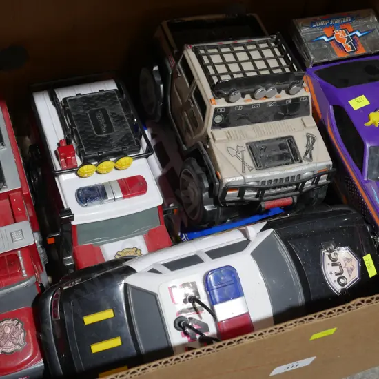 Fire truck, police cars etc