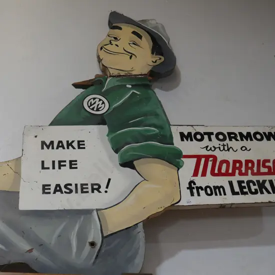 Old Morrison lawnmower Advertising sign