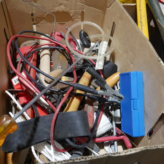 Jumper leads , pliers etc