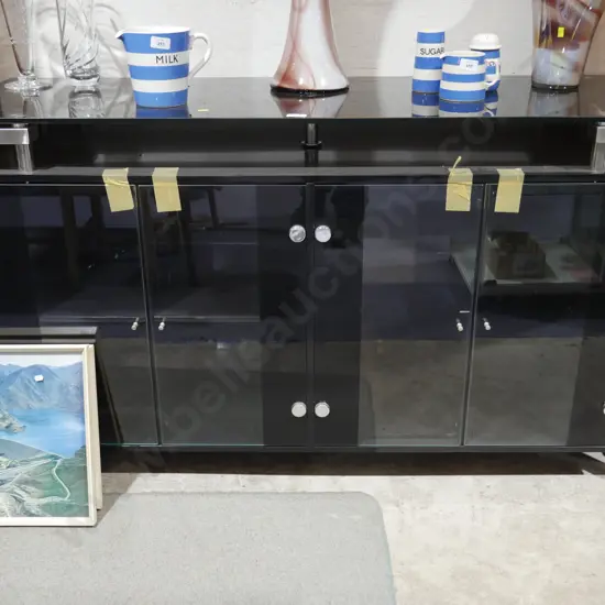 Glass topped sideboard