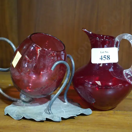 White Friars glass vase, etc