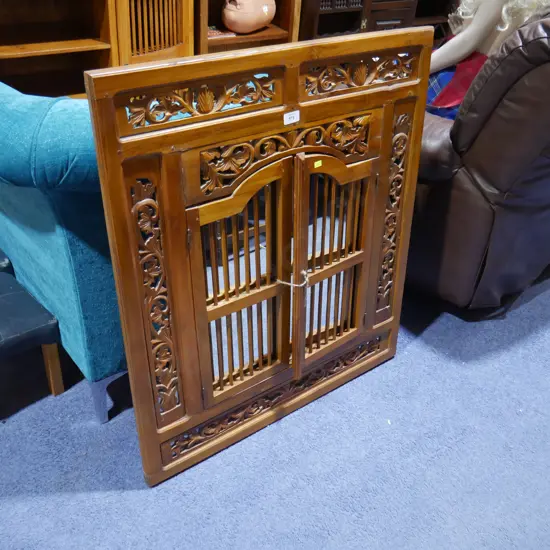 Wood framed wall mirror