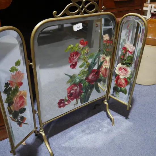 Victorian mirror fire screen