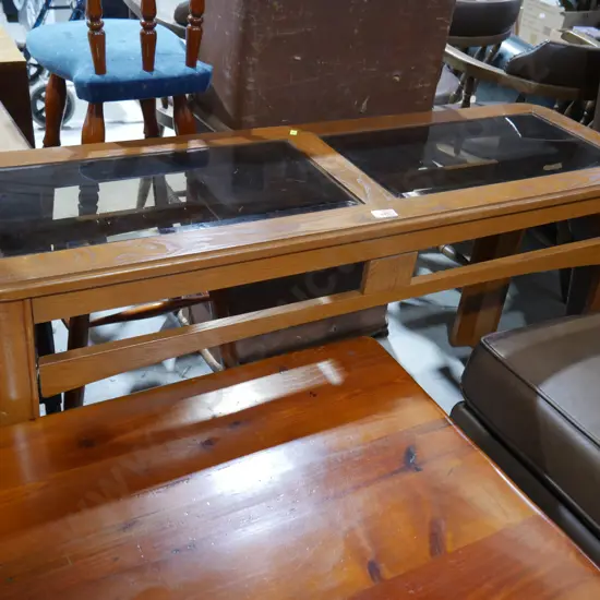 Glass topped hall table