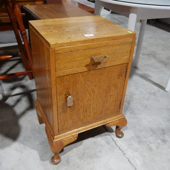Oak pot cupboard and hall table