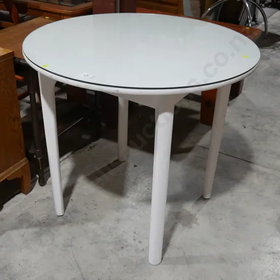 Glass topped table