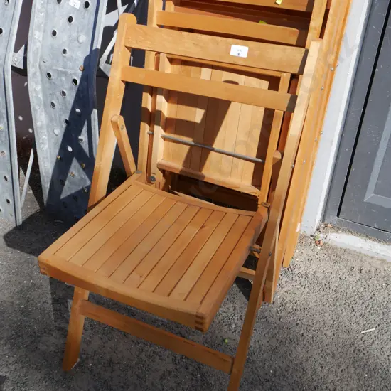6 folding wooden chairs