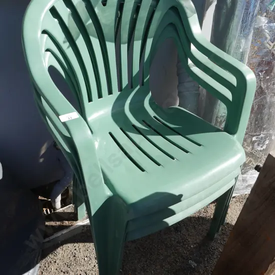 3 plastic chairs