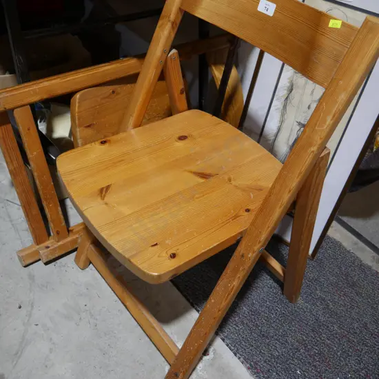 2 folding wooden chairs