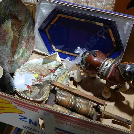 China, horse & cart, whisky jug etc