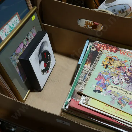 Books, framed prints