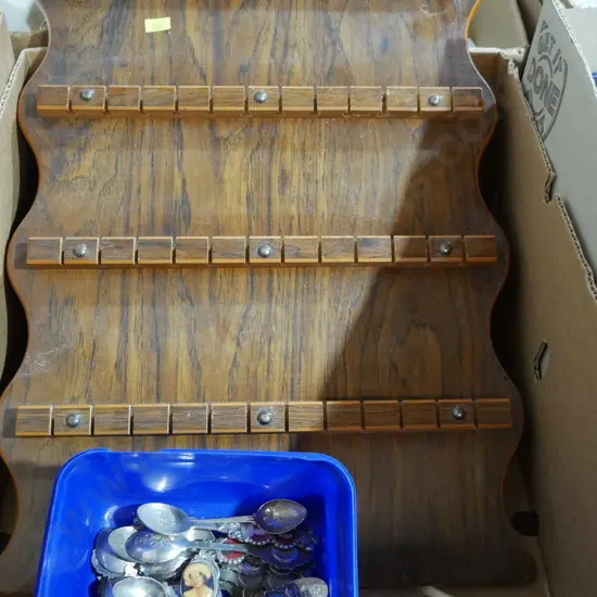 Souvenir teaspoons and board