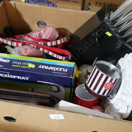 Basin mixer, small mirrors, knife block etc