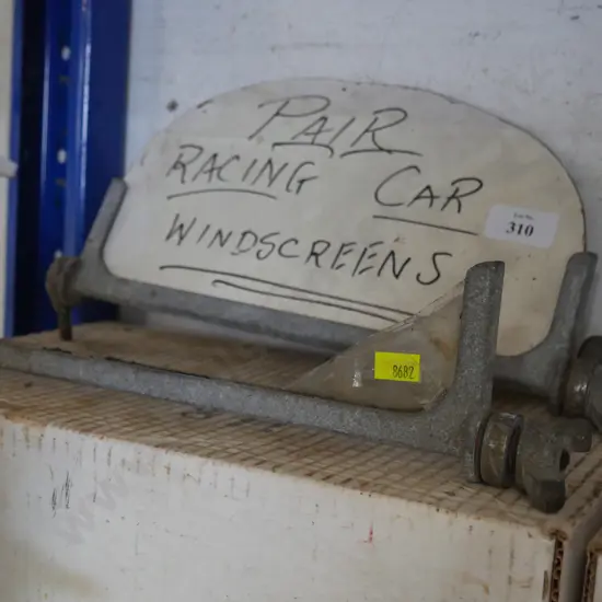 Pair racing car windscreens
