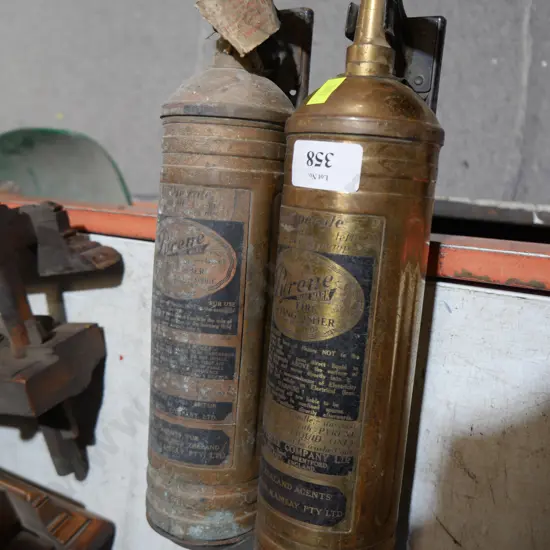 2 vintage fire extinguishers