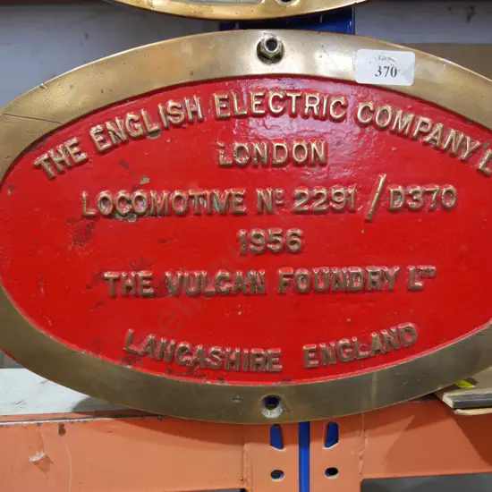 English electric company plaque