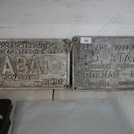 2 polish railway plaques
