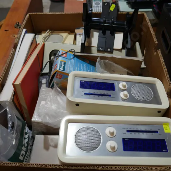 Clock radios, speakers etc