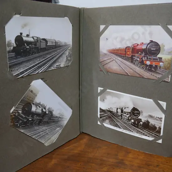 Large & original train post card album - impressive.