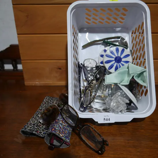 Perfume bottles, watches etc