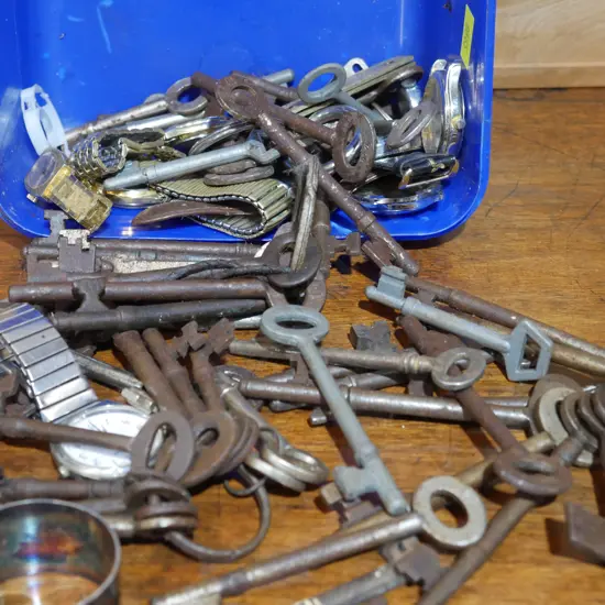 Watches, vintage keys etc
