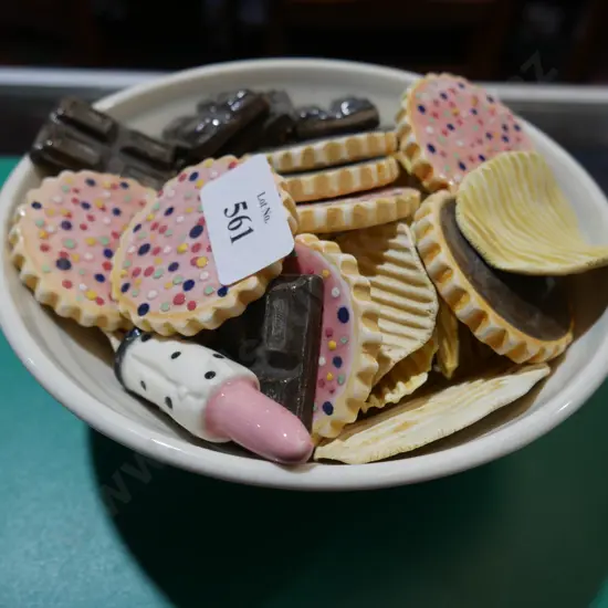 Ceramic chocolate and biscuits in bowl