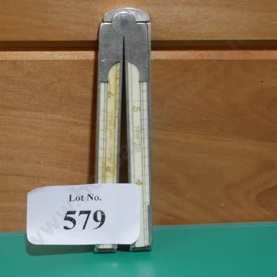 6 inch ivory folding rule with gauge attachment