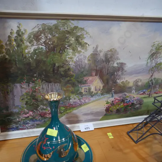 Framed William Bollard oil painting