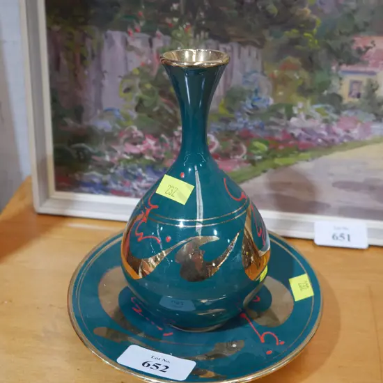 2 Peter Collis Pottery vase & plate