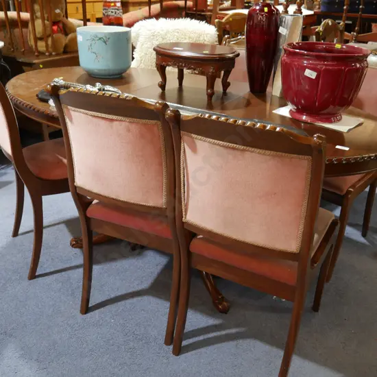 Rope edge dining table and 6 chairs