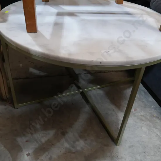 Marble topped round table