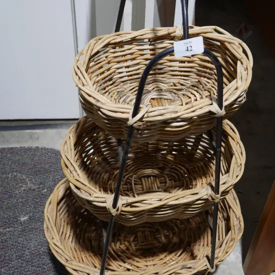 Cane basket and stand