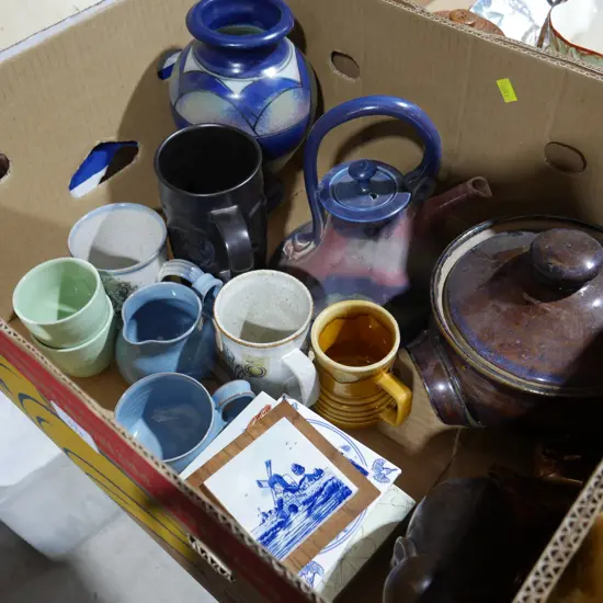 Pottery teapot,vase , cups