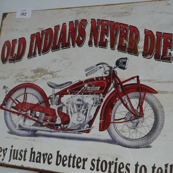 Indian motorcycle tin sign
