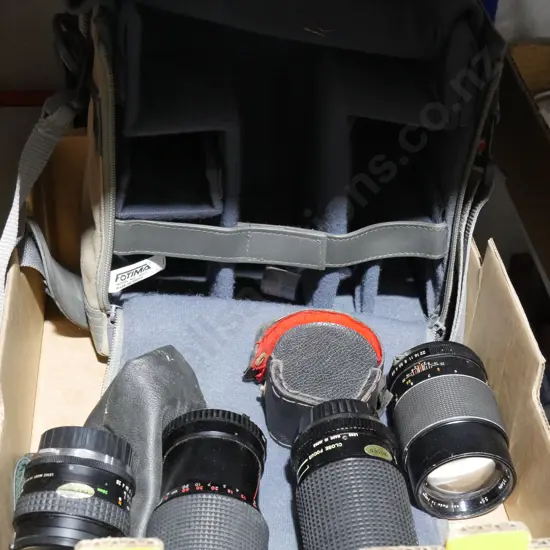 Camera lenses and bag