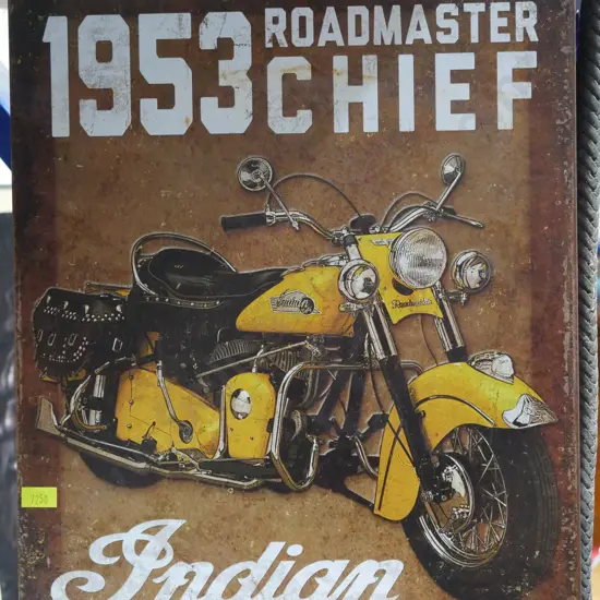 Tin sign Indian bike