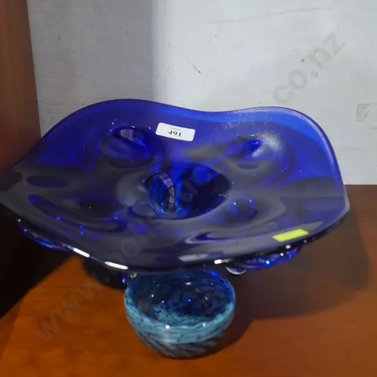 Blue glass plate ,bowl