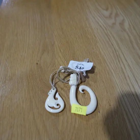 Bone fish hook necklace