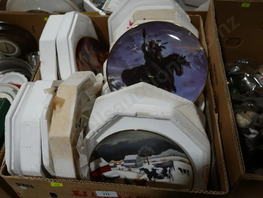 Two boxes of picture plates, dinner set etc Image 1++