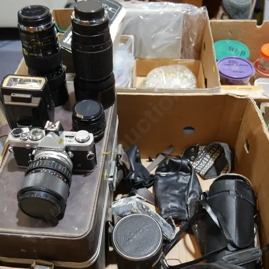 Assorted camera lenses etc