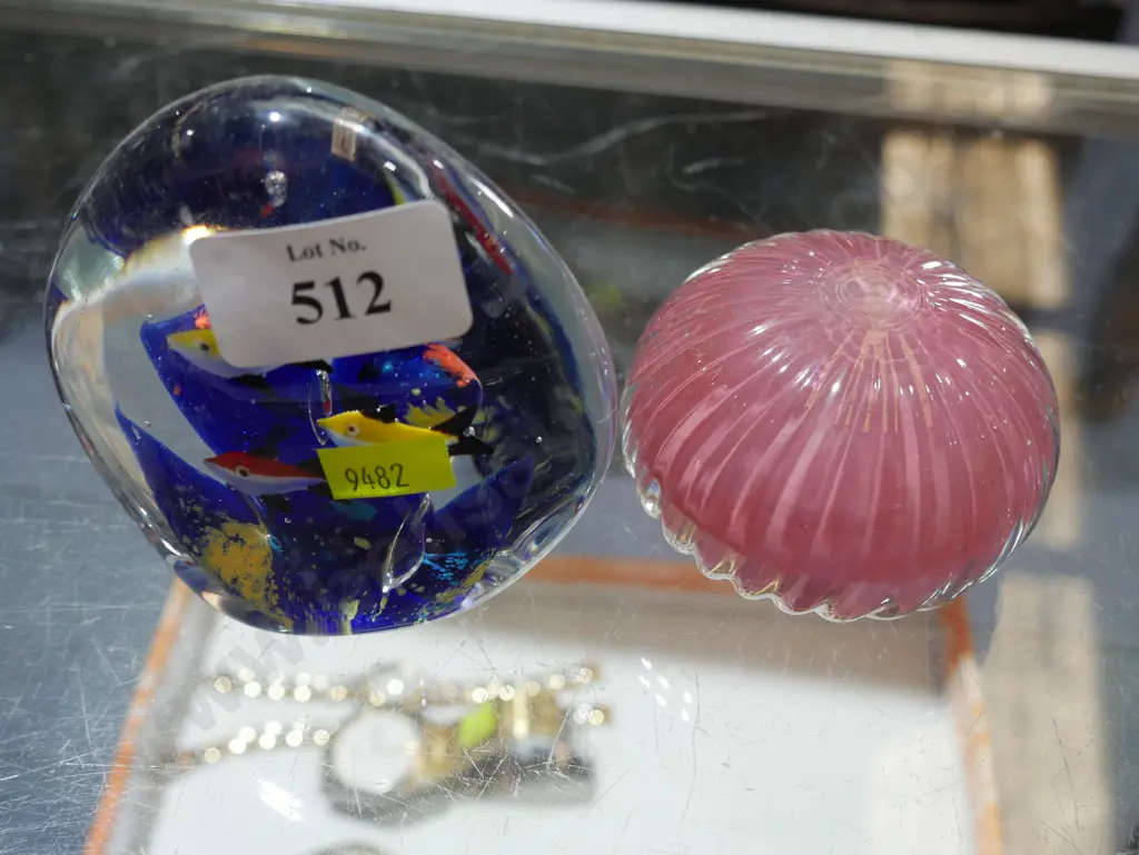 Two glass paperweights Image 1++