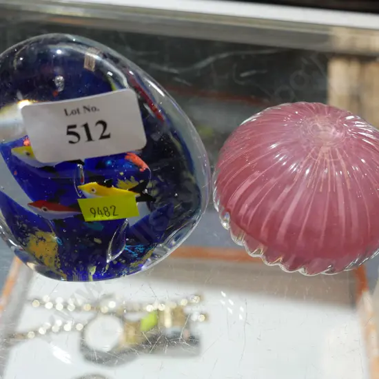 Two glass paperweights